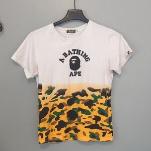 BAPE A Bathing Ape Camo Fade Shirt Fitted Large Brand Logo And Spellout